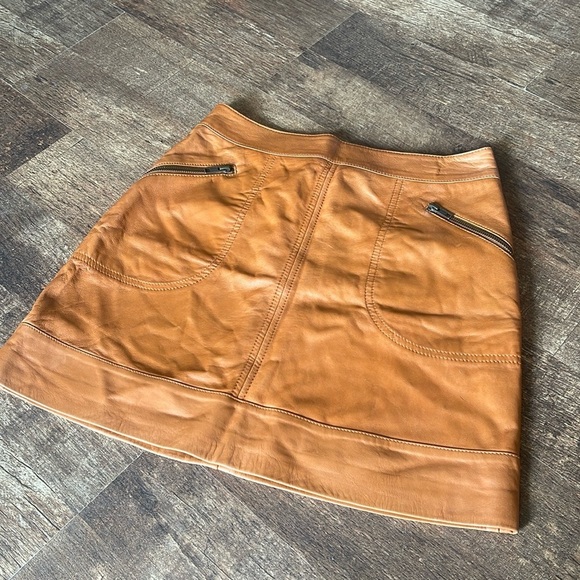 Halogen-nordstrom leather skirt with zip pockets - Picture 4 of 12